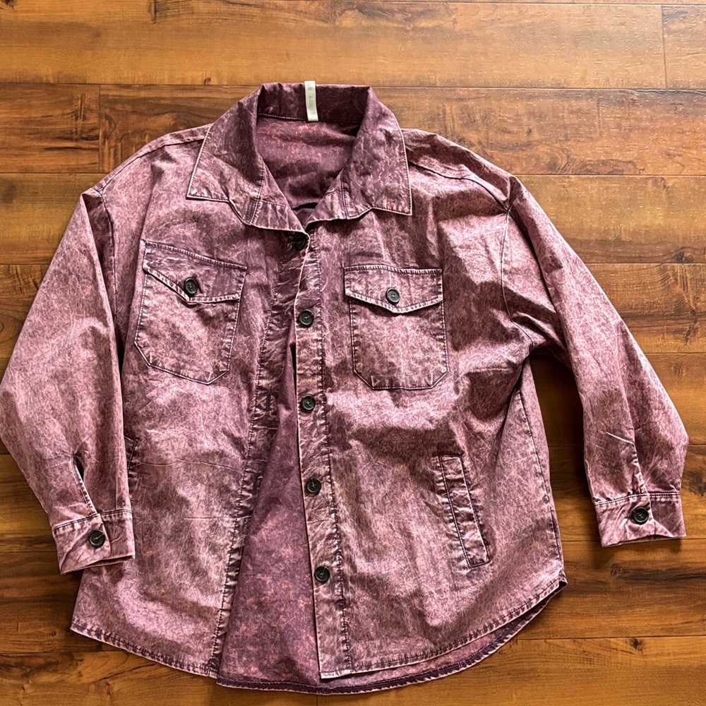 Zenana Outfitters Purple Washed Jacket